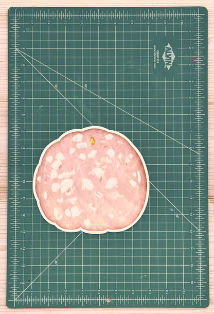 mortadella sticker, life-size