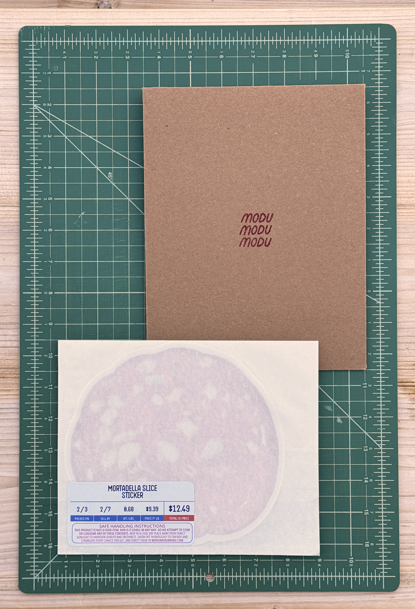 mortadella sticker, life-size