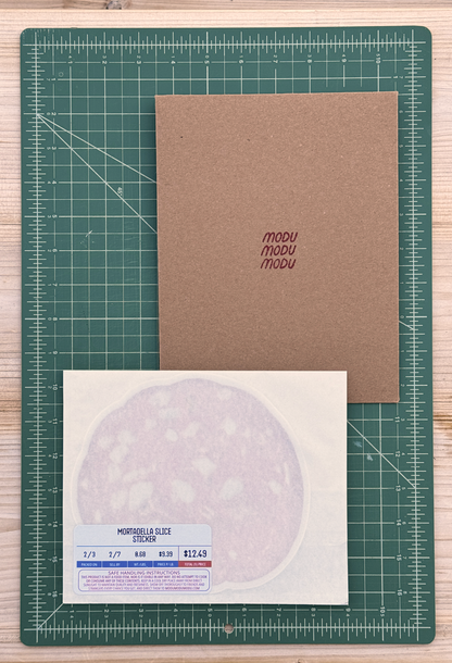 mortadella sticker, life-size
