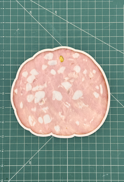 mortadella sticker, life-size