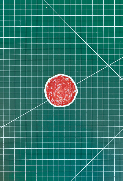 salami sticker, life-size